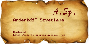Anderkó Szvetlana névjegykártya